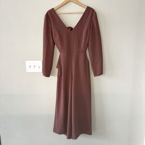 Wilfred ÉCOULEMENT Tie-Back Open Back Jumpsuit with Sleeves - Rust